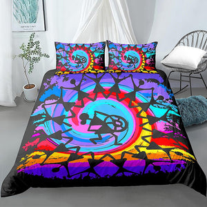 Stickmen Dancing Patterns Bedding Set - Beddingify