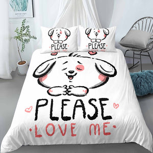 Please Love Me Bunny Bedding Set - Beddingify