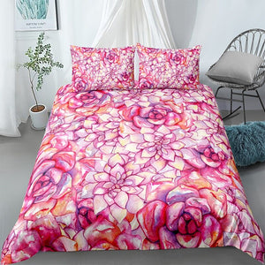 Pinkish Succulent Bedding Set - Beddingify