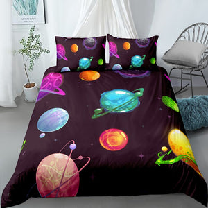 Colored Planets Bedding Set - Beddingify