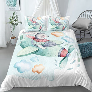 Cartooned Bunny Pilot Bedding Set - Beddingify