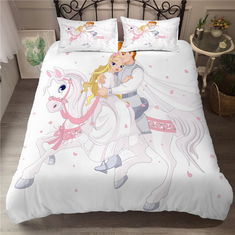 Image of Cute Horse Cartoon  Bedding Set