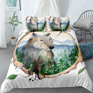 Watercolored Wolf Bedding Set - Beddingify