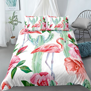 Pink & Spike Flamingo Bedding Set - Beddingify
