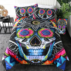 Floral Skull By Pixie Cold Art Bedding Set