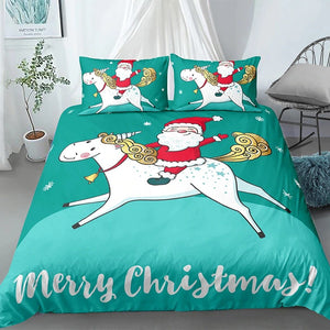Horse-riding Santa Bedding Set - Beddingify