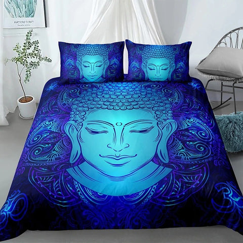 Blue Glowing Buddha Bedding Set - Beddingify