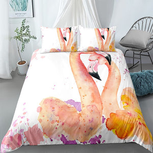 Flamingo Heart Bedding Set - Beddingify
