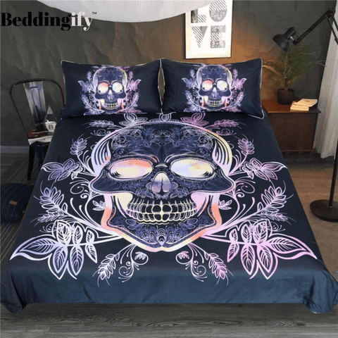 Image of Leaves Paisley Skull Comforter Set - Beddingify