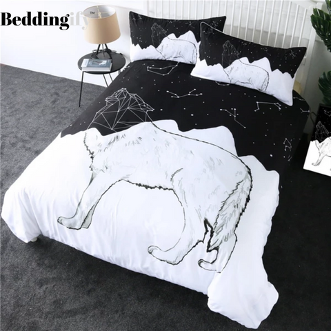 Image of Wolf Constellation Lines Comforter Set - Beddingify