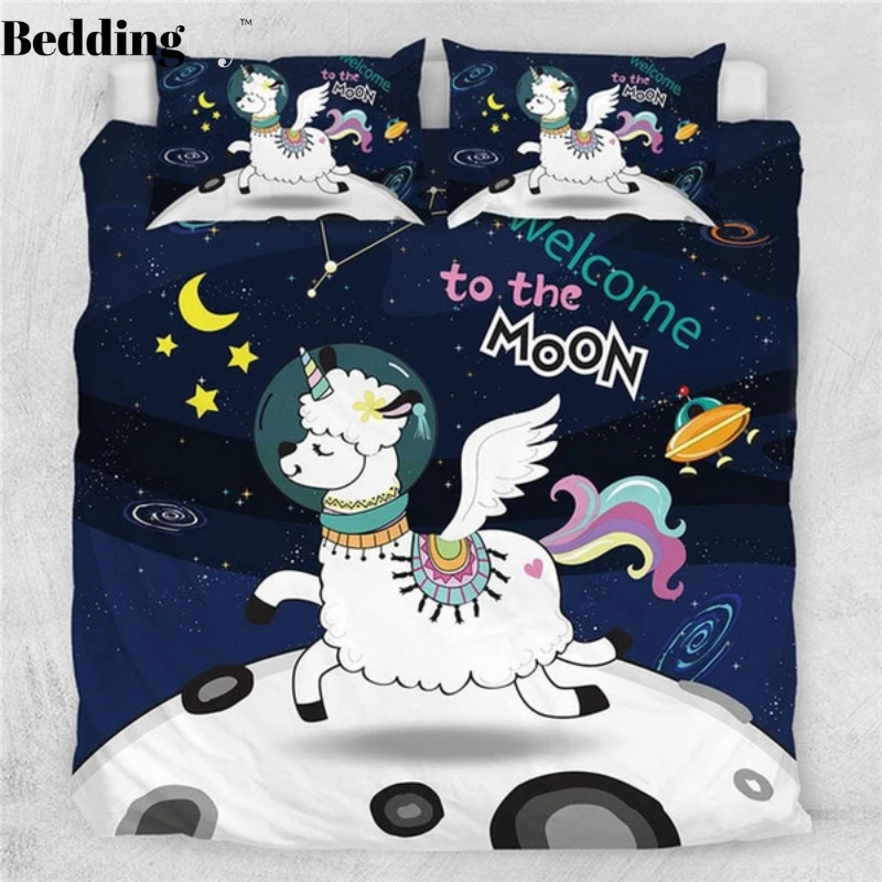 Unicorn Llama Quilt Cover Bedding Set - Beddingify