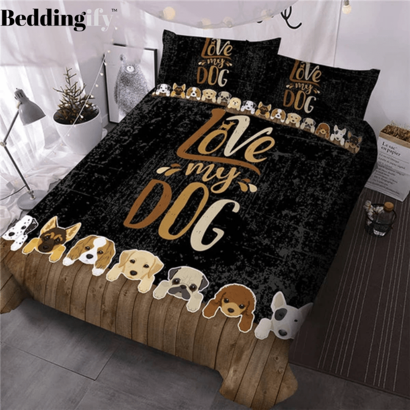 Love My Dog Comforter Set - Beddingify