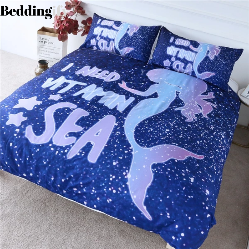Cartoon Girls Mermaid Comforter Set - Beddingify