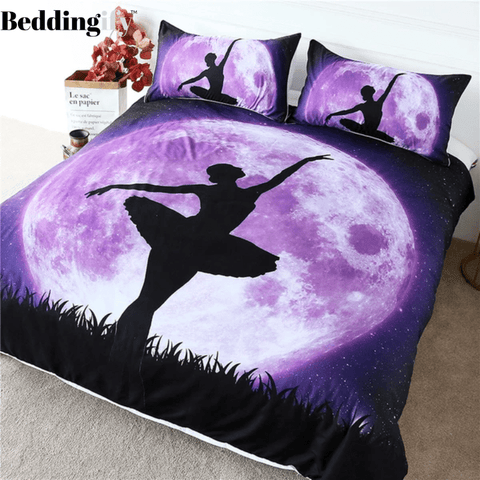 Image of Purple Moon Ballet Bedding Set - Beddingify