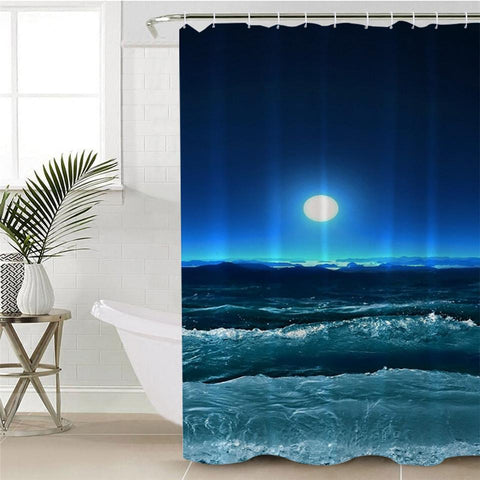 Image of Moonrise By The Beach Shower Curtain
