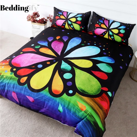 Image of 7 Chakra Flower Comforter Set - Beddingify