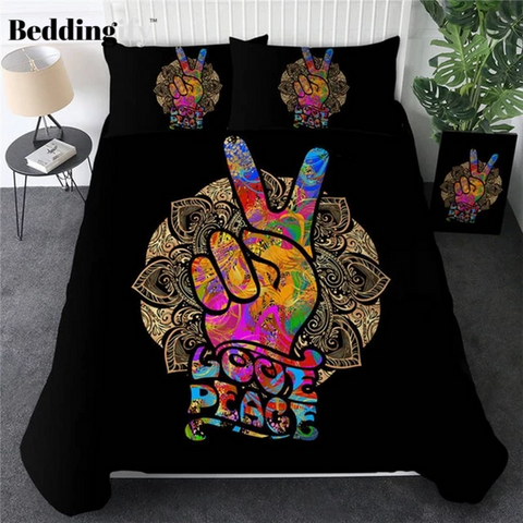 Image of Victory Sign Comforter Set - Beddingify