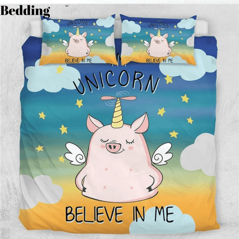 Image of Pig Angel Comforter Set - Beddingify