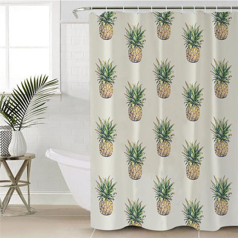 Image of Plain Pineapple Pattern Shower Curtain