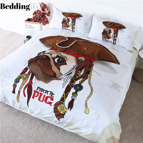 Image of Pirate Pug Comforter Set - Beddingify