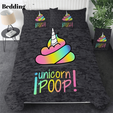 Image of Rainbow Poop Comforter Set - Beddingify