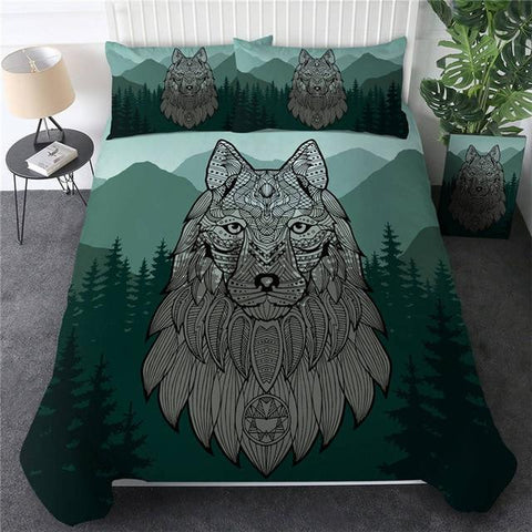 Image of Colorful Wolf Comforter Set - Beddingify