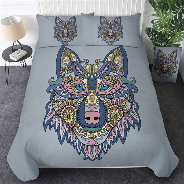 Colorful Wolf Bedding Set - Beddingify