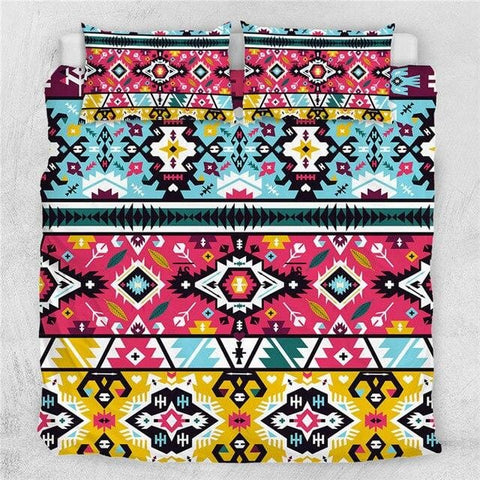 Image of Geometric Ethnic Aztec Bedding Set - Beddingify