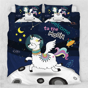 Unicorn Llama Quilt Cover Bedding Set - Beddingify