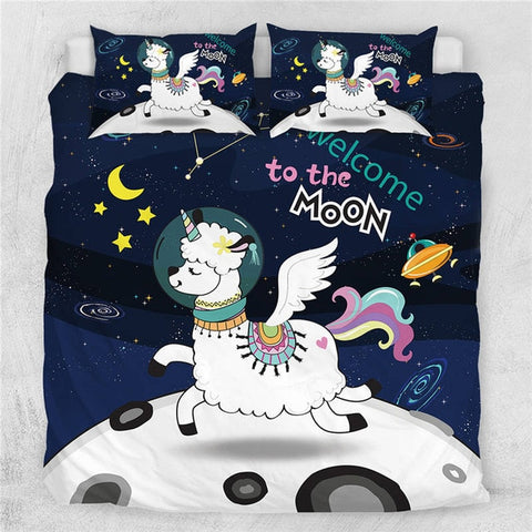Image of Unicorn Llama Quilt Cover Bedding Set - Beddingify