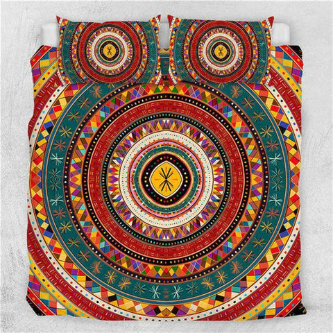 Image of Aztec Tribe Circles Bedding Set - Beddingify