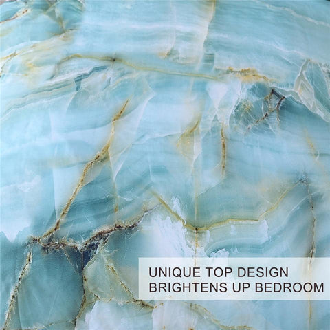 Image of Turquoise Marble Comforter Set - Beddingify