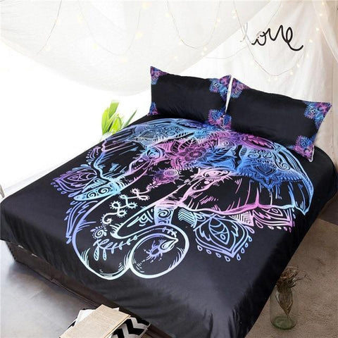 Image of Glowing Elephant Comforter Set - Beddingify