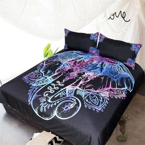 Image of Glowing Elephant Bedding Set - Beddingify