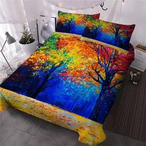 Autumn Trees Leaves Comforter Set - Beddingify