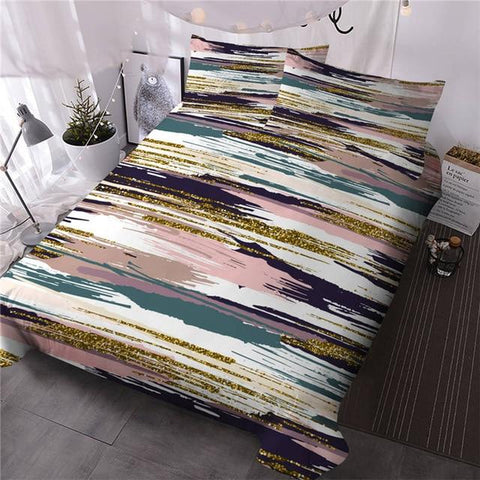 Image of Colorful Striped Comforter Set - Beddingify