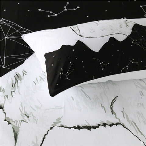 Image of Wolf Constellation Lines Bedding Set - Beddingify
