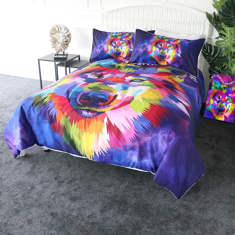 Watercolor Art Wolf Bedding Set - Beddingify