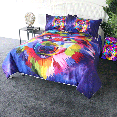 Image of Watercolor Art Wolf Bedding Set - Beddingify
