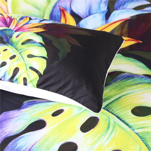 Image of Tropical Green Leaf Comforter Set - Beddingify