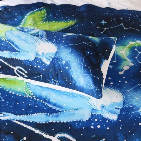 Image of Mermaid Zodiac Art Comforter Set - Beddingify