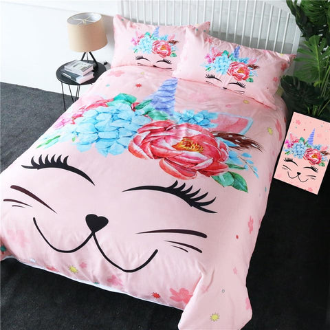 Image of Lovely Cat Ears Comforter Set - Beddingify