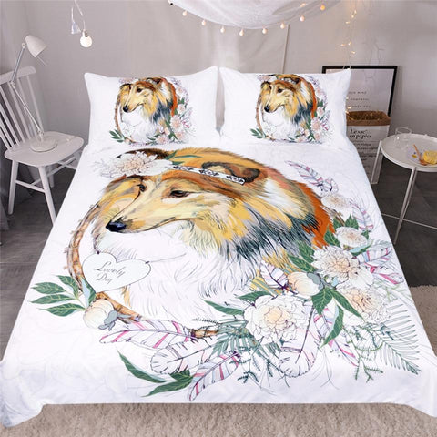 Image of Lovely Collie Comforter Set - Beddingify