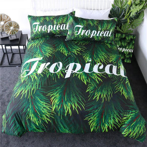 Tropical Green Leaf Comforter Set - Beddingify