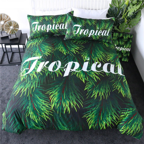 Image of Tropical Green Leaf Bedding Set - Beddingify