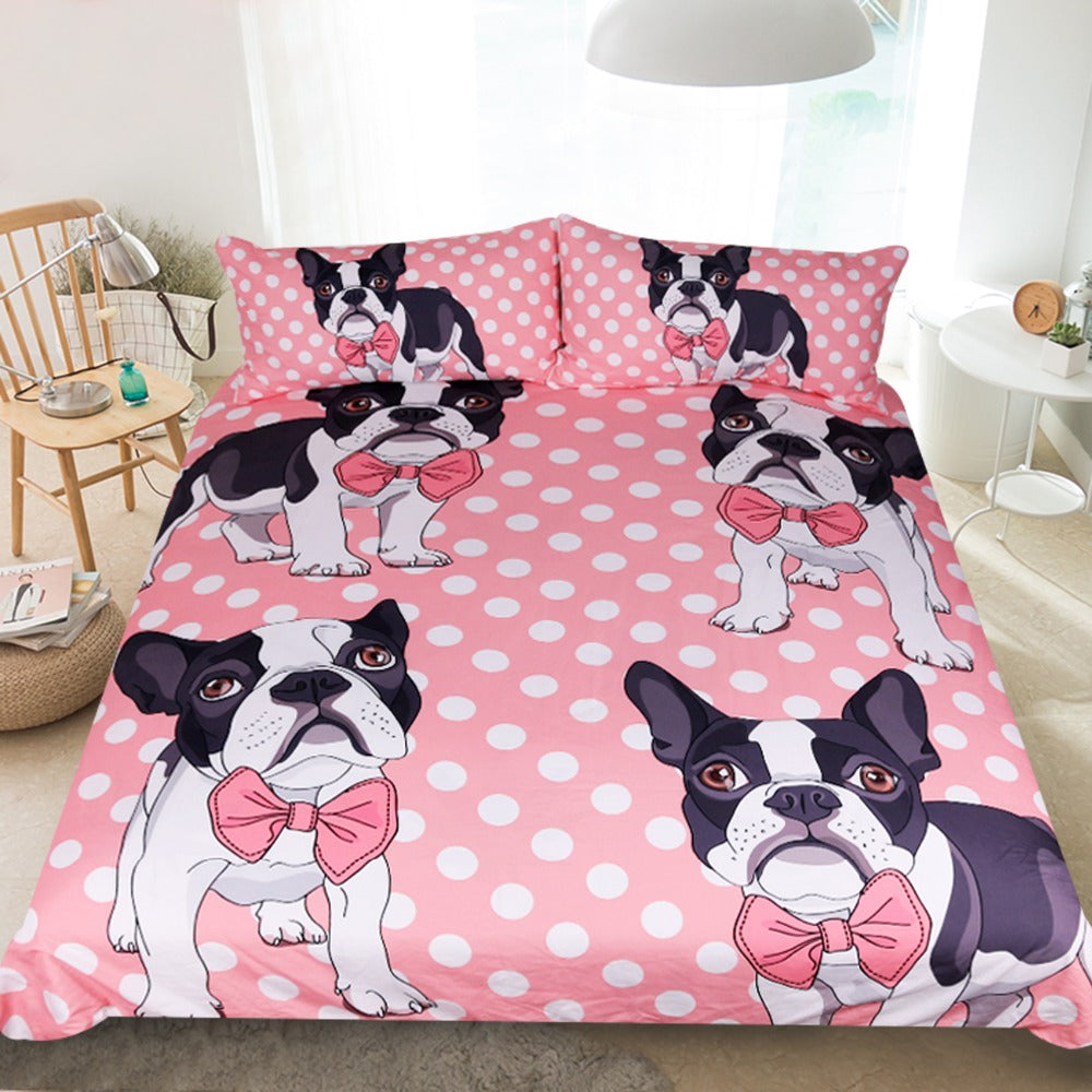 Bow Tie Pug Dog Bedding Set - Beddingify