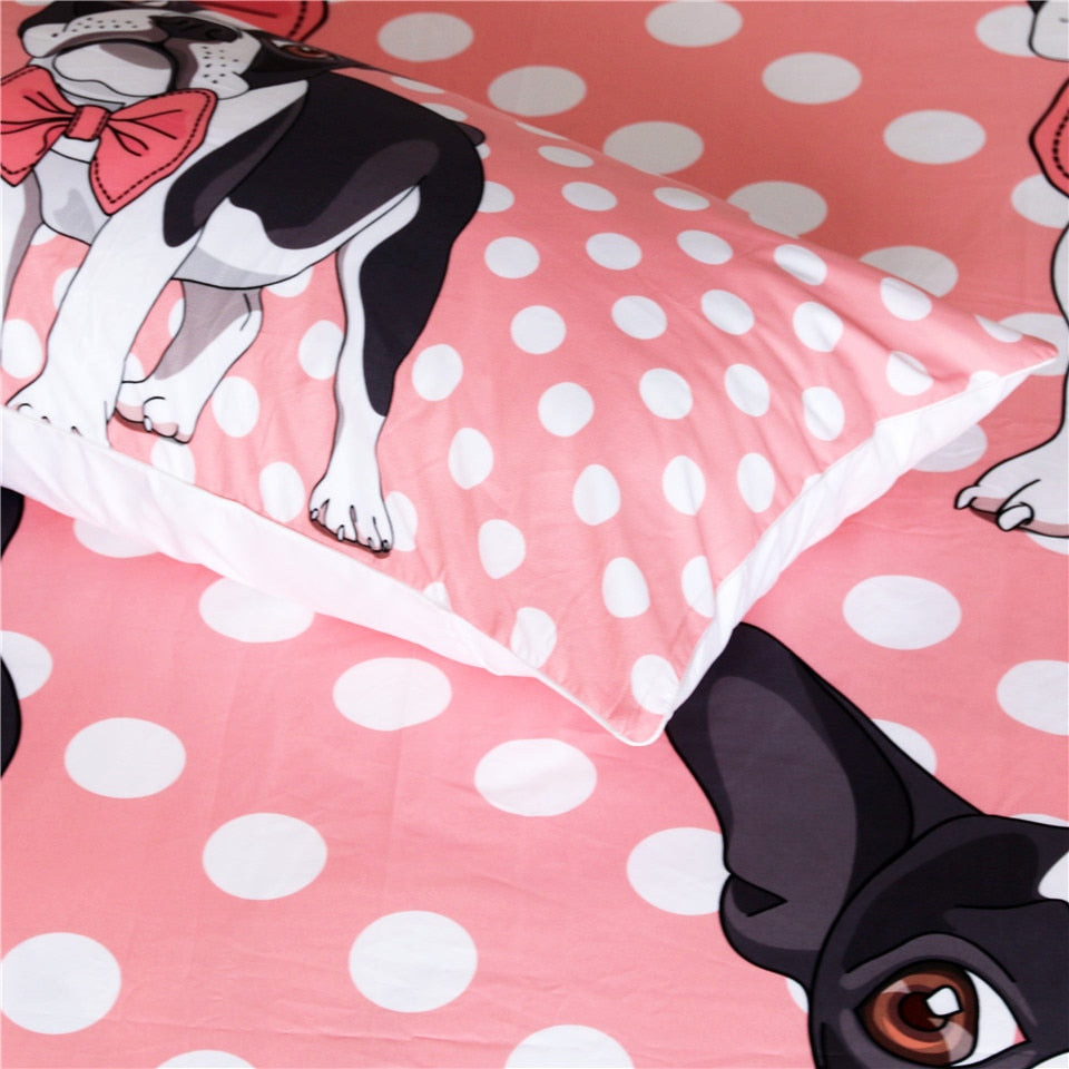 Bow Tie Pug Dog Bedding Set - Beddingify
