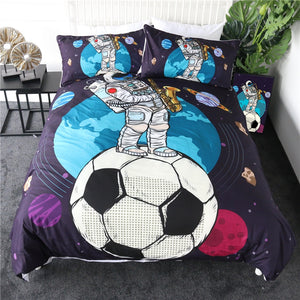Astronaut With Football Bedding Set - Beddingify