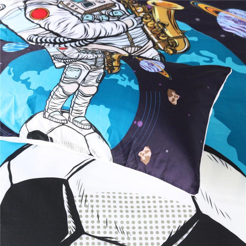 Image of Astronaut With Football Comforter Set - Beddingify