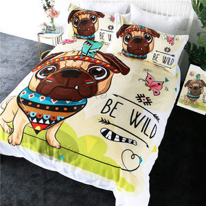 Tribal Pug Comforter Set - Beddingify